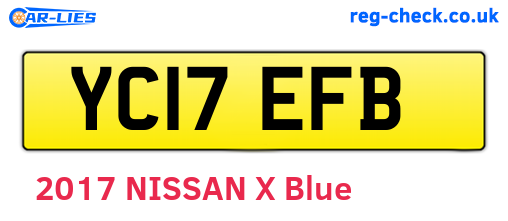 YC17EFB are the vehicle registration plates.