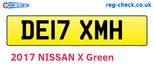 DE17XMH are the vehicle registration plates.