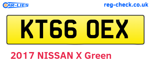 KT66OEX are the vehicle registration plates.