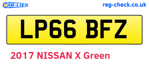 LP66BFZ are the vehicle registration plates.