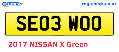 SE03WOO are the vehicle registration plates.