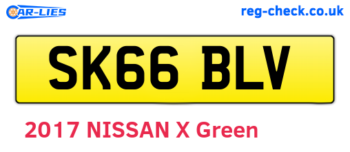 SK66BLV are the vehicle registration plates.