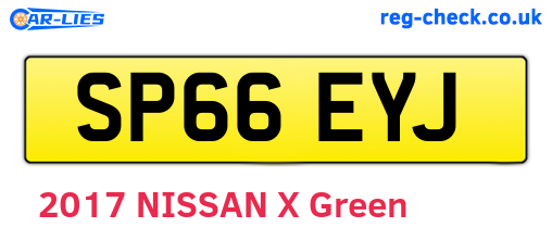SP66EYJ are the vehicle registration plates.