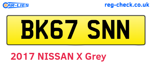 BK67SNN are the vehicle registration plates.