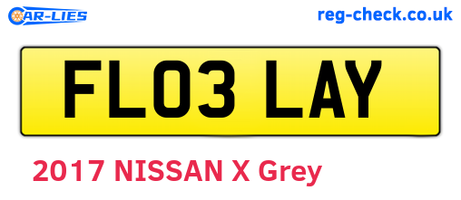 FL03LAY are the vehicle registration plates.