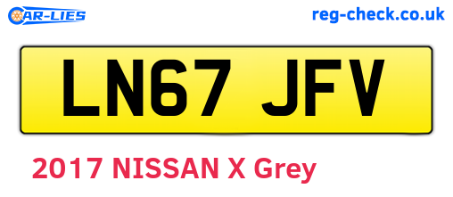 LN67JFV are the vehicle registration plates.