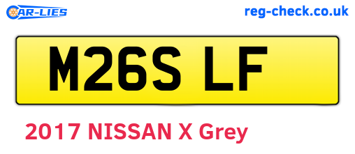 M26SLF are the vehicle registration plates.