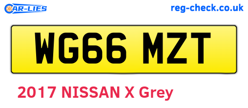 WG66MZT are the vehicle registration plates.