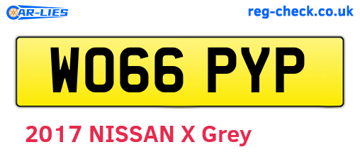 WO66PYP are the vehicle registration plates.