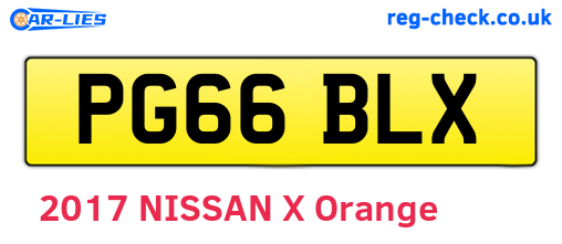 PG66BLX are the vehicle registration plates.