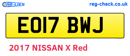 EO17BWJ are the vehicle registration plates.