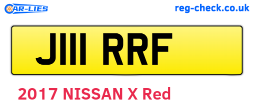 J111RRF are the vehicle registration plates.