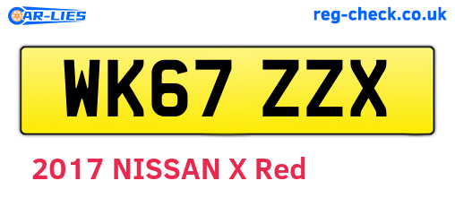 WK67ZZX are the vehicle registration plates.