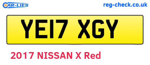 YE17XGY are the vehicle registration plates.