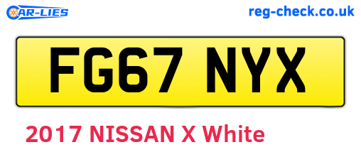 FG67NYX are the vehicle registration plates.