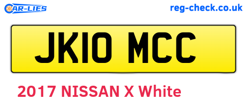 JK10MCC are the vehicle registration plates.