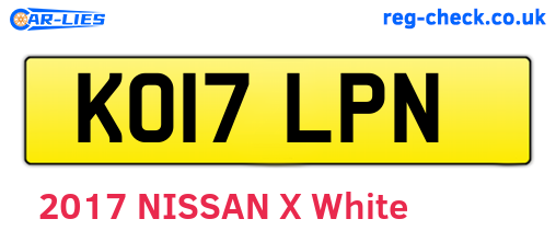 KO17LPN are the vehicle registration plates.