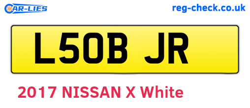 L50BJR are the vehicle registration plates.