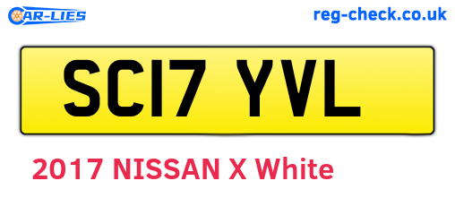 SC17YVL are the vehicle registration plates.