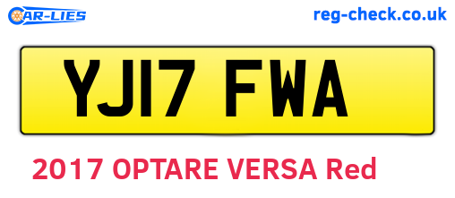 YJ17FWA are the vehicle registration plates.