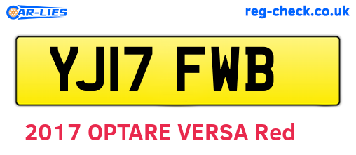 YJ17FWB are the vehicle registration plates.