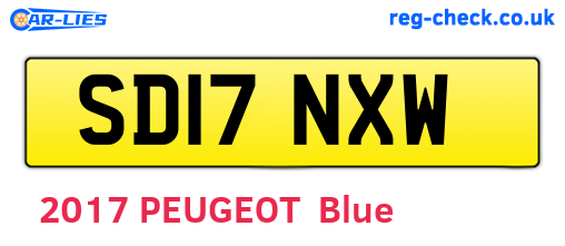 SD17NXW are the vehicle registration plates.