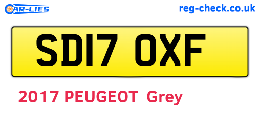 SD17OXF are the vehicle registration plates.