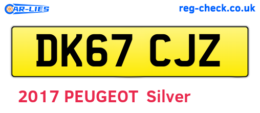 DK67CJZ are the vehicle registration plates.