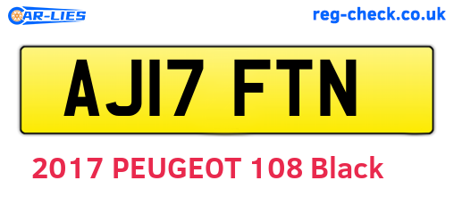 AJ17FTN are the vehicle registration plates.