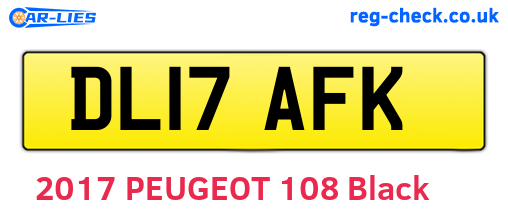 DL17AFK are the vehicle registration plates.