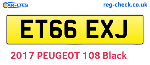 ET66EXJ are the vehicle registration plates.