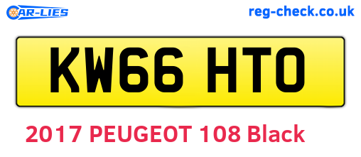 KW66HTO are the vehicle registration plates.