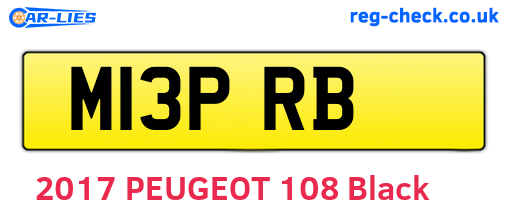 M13PRB are the vehicle registration plates.