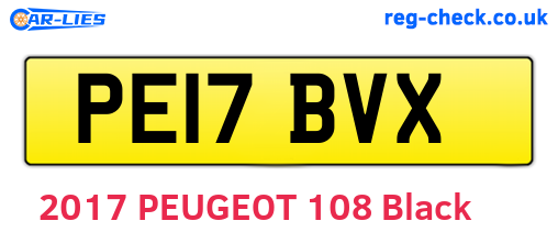 PE17BVX are the vehicle registration plates.