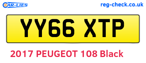 YY66XTP are the vehicle registration plates.