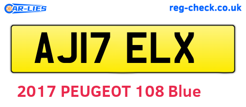 AJ17ELX are the vehicle registration plates.
