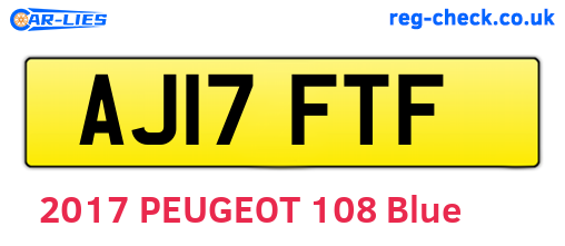 AJ17FTF are the vehicle registration plates.