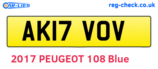 AK17VOV are the vehicle registration plates.
