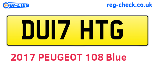 DU17HTG are the vehicle registration plates.