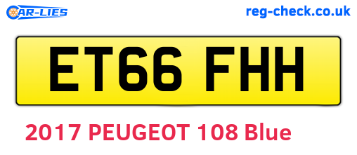 ET66FHH are the vehicle registration plates.