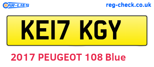 KE17KGY are the vehicle registration plates.