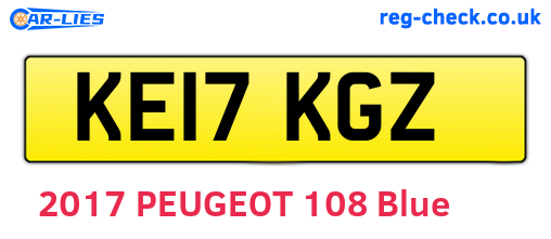 KE17KGZ are the vehicle registration plates.