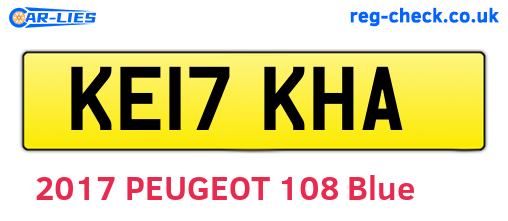 KE17KHA are the vehicle registration plates.