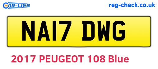 NA17DWG are the vehicle registration plates.