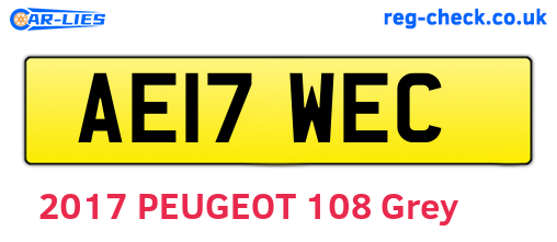 AE17WEC are the vehicle registration plates.