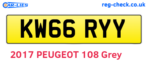 KW66RYY are the vehicle registration plates.