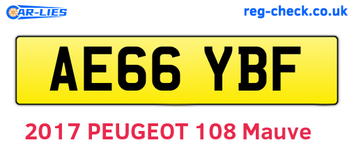 AE66YBF are the vehicle registration plates.