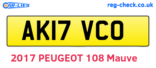 AK17VCO are the vehicle registration plates.
