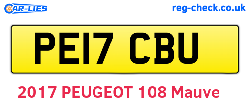 PE17CBU are the vehicle registration plates.
