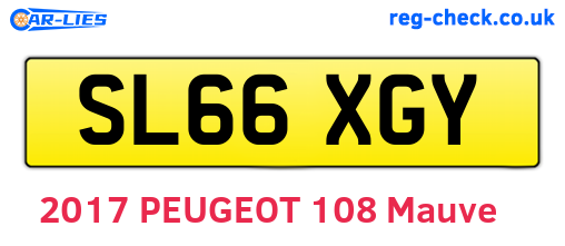 SL66XGY are the vehicle registration plates.